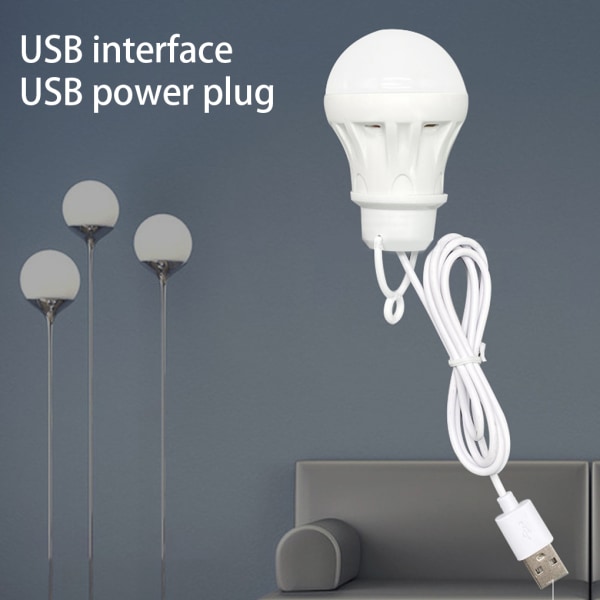 USB Utomhushängande LED-belysning Camping Långtråd Mobil Glödlampa för Nattnödljus 2.4m with switch