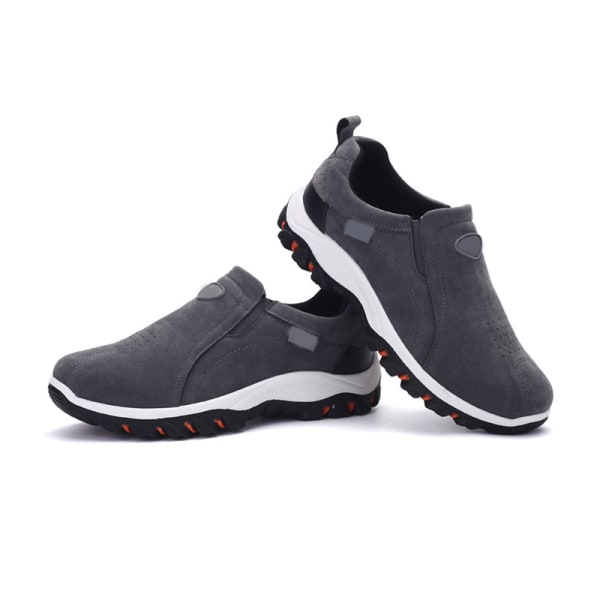 Slip-On Walking Shoes för män Casual Andas Anti Slip Skor med gummisula gray 43
