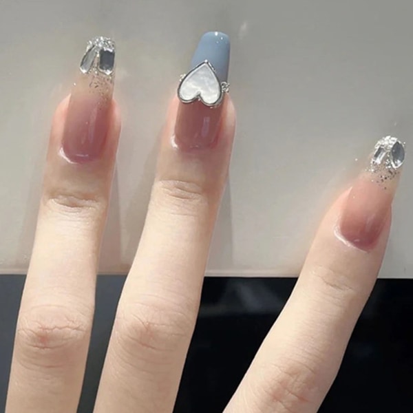 Fransk krämig rosa lösnaglar tunna cover nagelprydnad för flickor för fingernagel DIY hemma jelly glue model