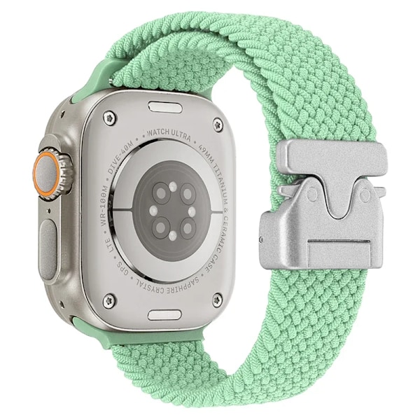 Nylonarmband för Apple Watch Ultra 2 49mm 10 42mm 46mm 9 8 7 45mm 41mm Fallskärmsflätat Bekvämt Band IWatch 6 5 4 SE Correa Teal 42-44-45-46-49MM