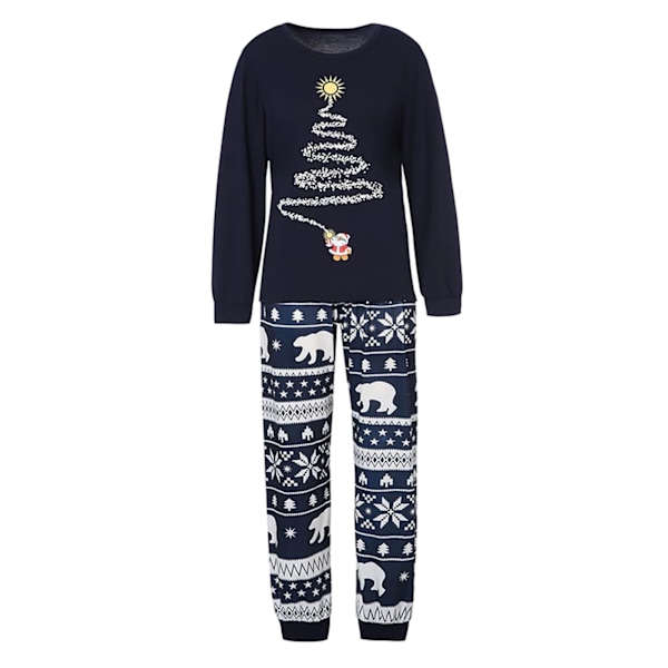 Julfamiljens semesterpyjamas matchande set trädtryck jultopp sovkläder red dad xl