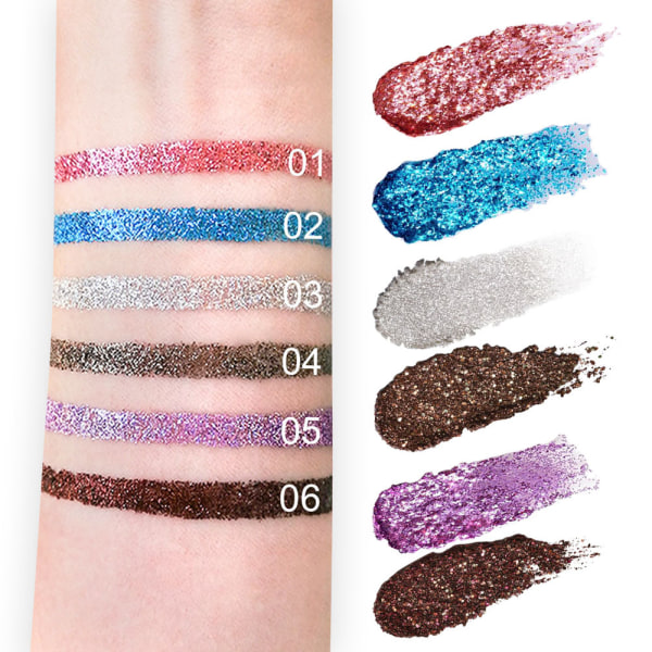 Super Glitter Liquid Eyeliner Hållbar Vattentät Shining Shimmers Liquid Eyeliner Makeup 1 a