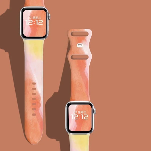 Svart Unity-armband för Apple Watch-armband 44mm 45mm Ultra 2 49mm 41mm 40mm Tryckt silikon leopardarmband iWatch 9 8 7 6 5 4 SE 12 Lan ink 49mm 45mm 44mm 42mm