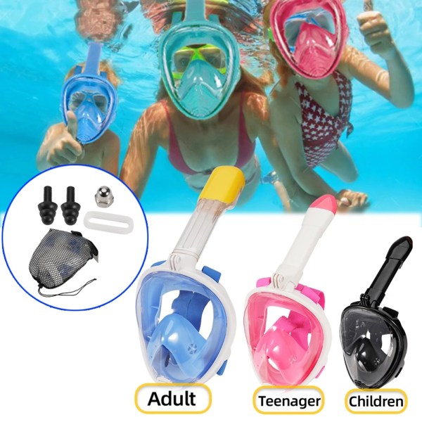 Färg Full Dry Snorkeling Dykmask Utomhusdykning Snorkelmask för nybörjare pink xs