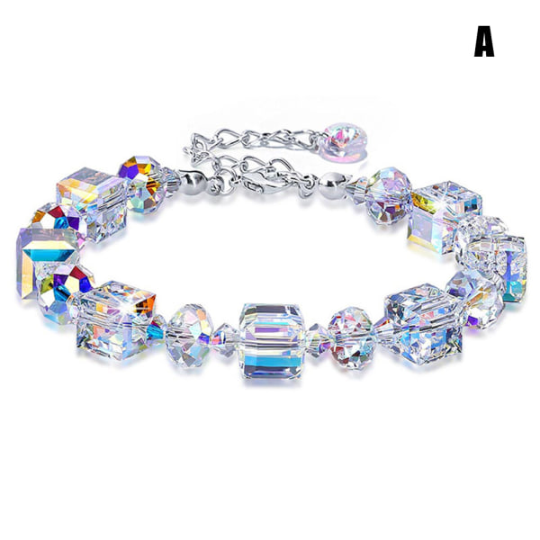 Square Diamond facetterat glaspärla armband gnistrande utsökt mode armband smycken a