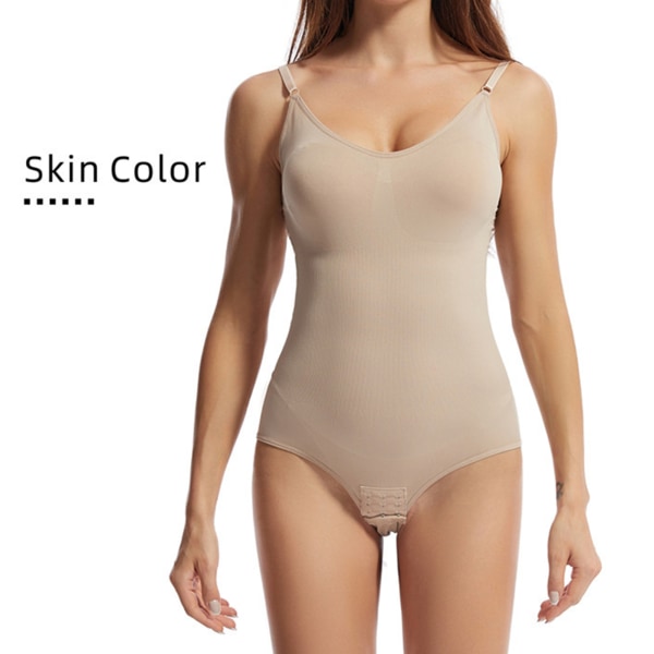 Ett stycke Lady Shapewear Body Shaping Jumpsuit med spänne för överviktiga tjejer olika figurer 2xl apricot