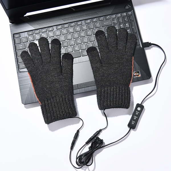 Justerbara elektriska uppvärmda handskar Mästerligt hantverk och kvalitet för män som läser vintertillbehör black hand palm heating switch