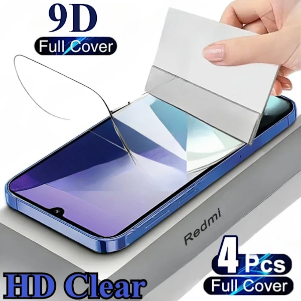 4 st HD Klar Hydrogel Film För Xiaomi Redmi 14C 13 13C 12C 12 5G Skärmskydd För Redmi Note 14 13 12 Pro Plus 14S 12S 11S Redmi Note 10S Hydrogel film