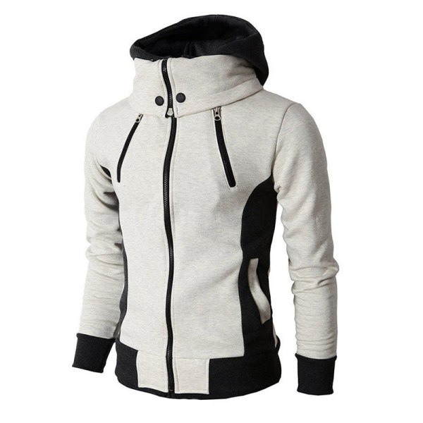 Extremt bekväm jacka för höstvinter män Hooded Casual Outdoor Windbreaker creamy-white 2xl