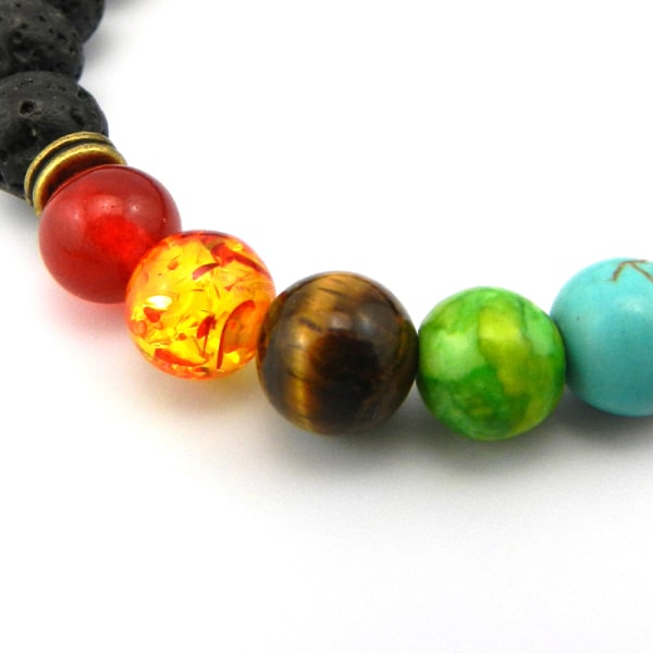 7 Chakra Beaded Armband Natural Lavas Stone Diffuser Armband för unisex 3