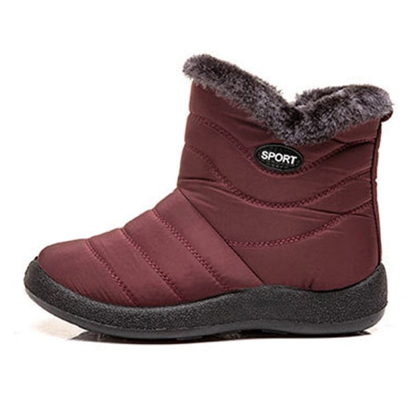 1 Par Dam Ankel Snow Boots Varm Sida Zip Vattentät Anti-slip för vinter utomhus b 37