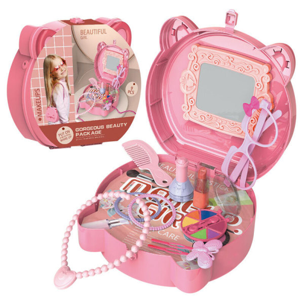 Kids Girl Makeup Set Leksaker Miljövänlig Kosmetisk låtsaslek Kit Princess Toy Mak Eup pink none