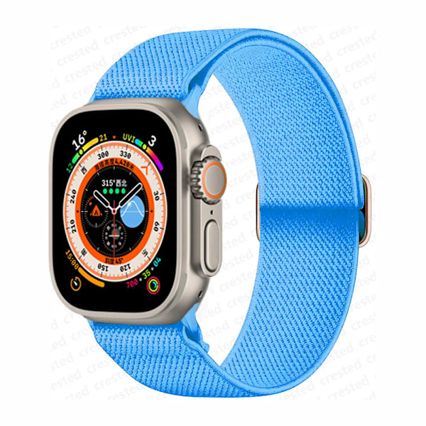 Scrunchie Armband för Apple Watch Band 45mm 44mm 40mm 41mm 42mm 46mm 49mm Elastiskt Nylonarmband iWatch serie 10 9 8 7 se Ultra 2 blue 42mm 44mm 45mm 49mm
