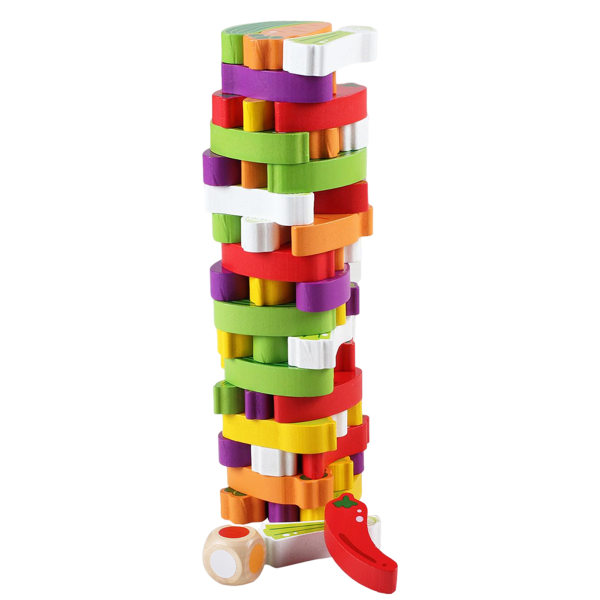Grönsaks-Jengas Tumbling-Tower Blocks Building Klassiskt spel för barn vegetable jenga