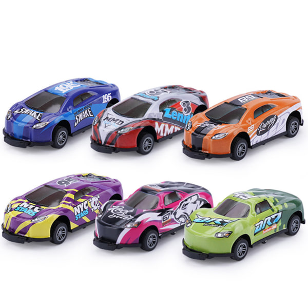 Stuntleksaksbil Mini Cartoon Dra tillbaka Billeksaker Racing Minibilar Pedagogiska leksaker Tecknad modellbil 8pcs