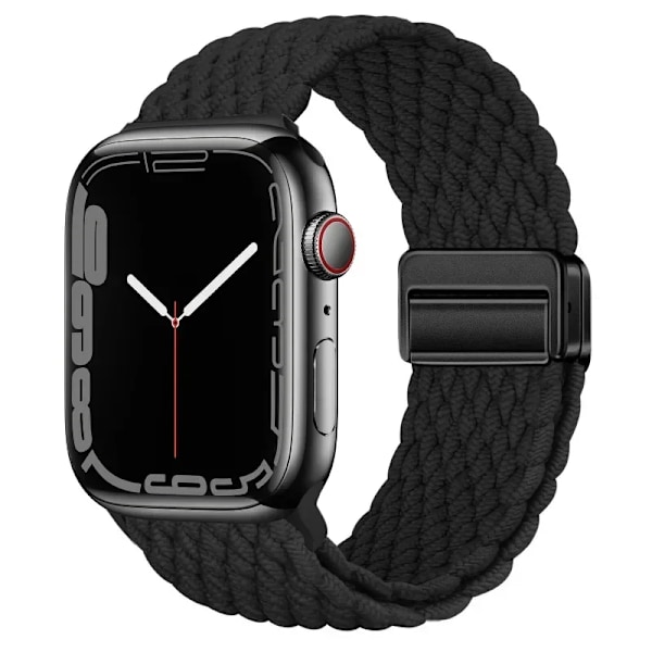 Nylonflätad Loop Rem för Apple Watch 10 9 8 7 45mm 41mm 42mm 46mm Ultra 2 49mm Magnetarmband iWatch 6 5 4 3 SE Armband Wave black S10-42mm 38 40 41mm