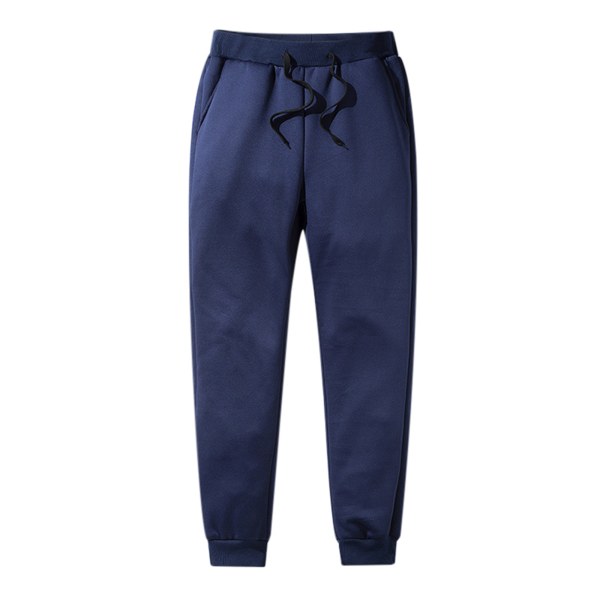 Man Thermals Fleecebyxor Förtjockad Fleecefodrad Casual Vinter Höstbyxor Nyhet blue m