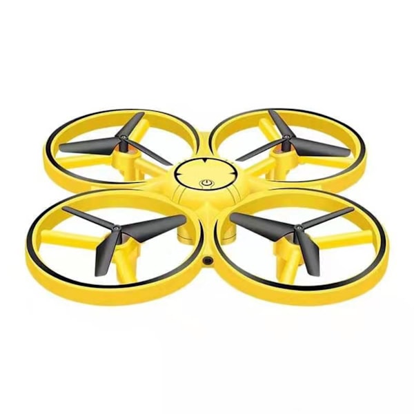 3-i-1 RC Gesture Control Flygplan Mini Quadcopter Drone med LED-ljus Levitation Induktion yellow is fun