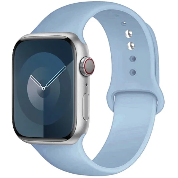 Original Silikonarmband för Apple Watch Band 44mm 38-40 42-46 41-45 46MM 49 mm Armband iwatch Serie 10 9 7 4 5 6 8 SE Ultra 2 3 97 Official Blue S10-46 42 44 45 49 L