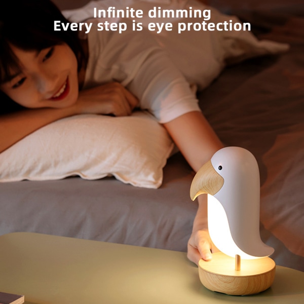 Birds Bluetooth-högtalare Ambient Light Steglös dimmer LED-andningsljus USB Uppladdningsbar Touch Bordslampa with bluetooth white