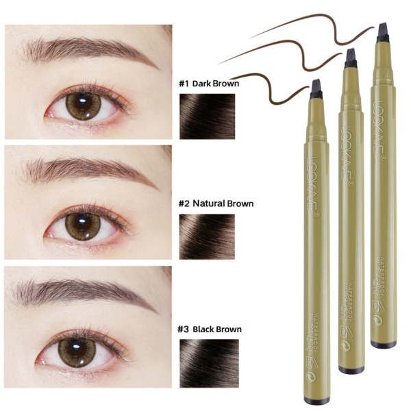 Långvarig ögonbrynspenna Slät struktur Ögonbrynssminkpenna för kvinnor Daglig makeupanvändning 1