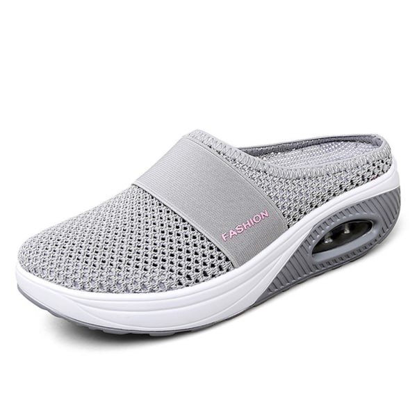 Air Cushion Walking Shoes Andas Casual Mesh Slip on Walking Shoes For Outdoor Indoor New gray 41