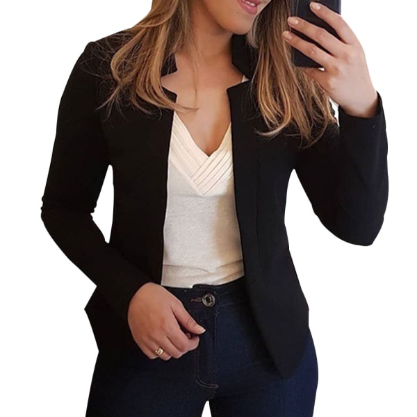 Dam Blazer Tunn Långärmad Blazer Enfärgad Office Lady Suit Coat Ny b 5xl