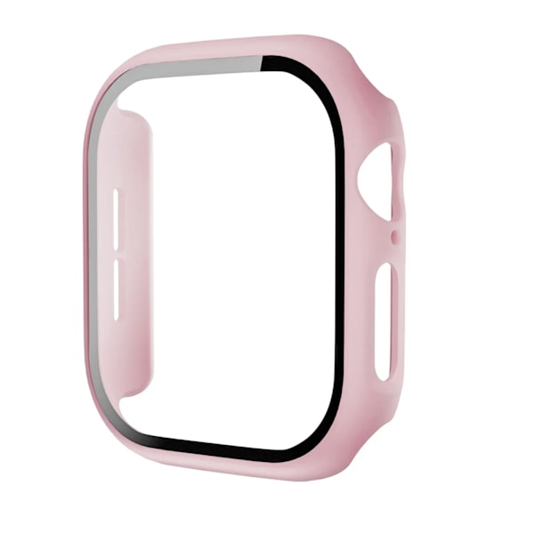 Härdat Glas+Skal För Apple Watch 10 42mm 46mm Matt Hård PC Bumper Skärmskydd Fodral iWatch serie 10 42/46 Tillbehör Pink Series 10 42MM