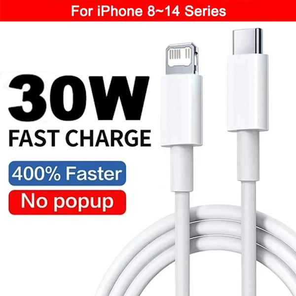 PD 30W Snabbladdning Typ C Kabel För Apple iPhone 13 12 11 14 15 16 Pro Max Plus USB C Kabel Snabbladdning Datakabel Tillbehör 30W USB C Cable 1m