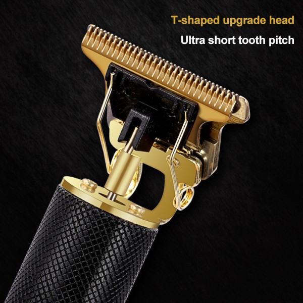 Elektrisk hårklippare Hårtrimmer för USB uppladdningsbar elektrisk rakapparat Skägg Barbers hårklippning gold