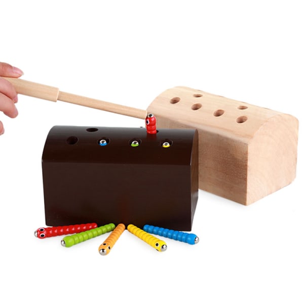 Roligt magnetiskt fångstspel Trä pedagogisk utvecklingsleksak Barn finmotorik leksak chocolate