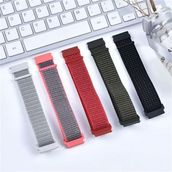 20mm 22mm Nylonband för Amazfit GTS4/2/3/3pro/2e/GTS2 Mini/GTR 4 42mm/47mm/GTR2/2e/stratos Loop bälte armband Amazfit bip rem 70 Wheat 22mm watch band