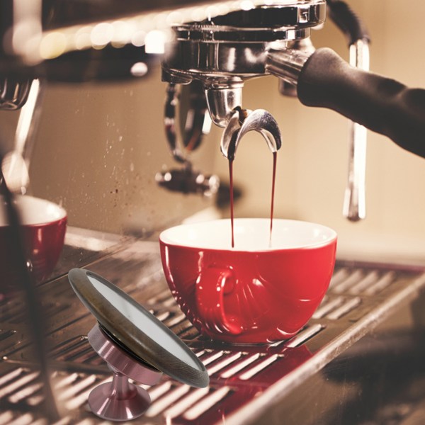 Kaffeextraktionsspegel | Espresso reflekterande spegel | Magnetisk spegel för kaffemaskin Bottenlöst portafilter, 360-grader pink