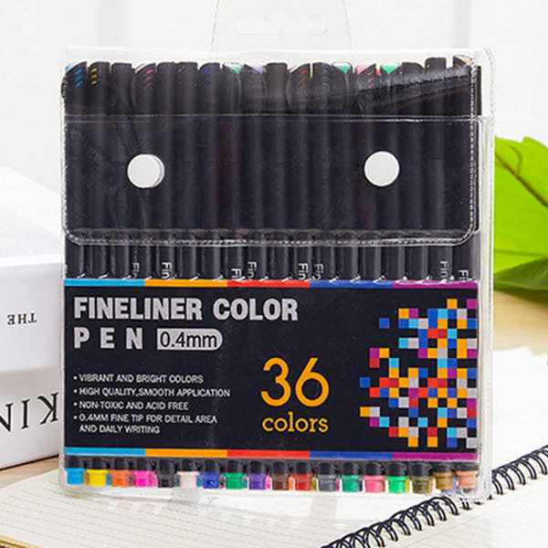 Multi Fin Hook Line Pen Set 0,4 mm Fin Spets Linje Skriva Ritning Markör Penna Skola Papperstillbehör 12 color