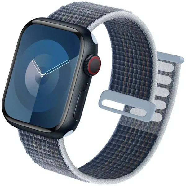 Nylon Loop för Apple Watch Armband Ultra2 49mm 44mm 40mm 45mm 41mm 42mm Armband iwatch Serie apple watch band 9 8 se 7 6 5 3 Storm Blue 139 41mm-40mm-38MM