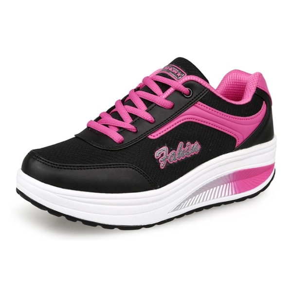 Dam Casual Sneakers Lättviktsventilerande Casual Walking Sportskor för utomhusresor Nytt gray pinkmesh 36
