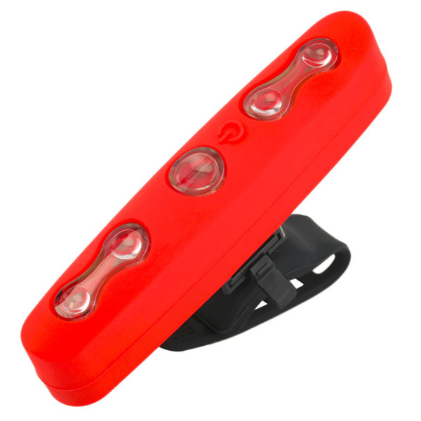 Cykelbakljus med cover 7 lägen Röd 5 LED säkerhetsvarningsljus för cykel red