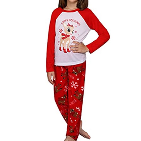 Julfamiljens semesterpyjamas matchande hjort jultoppar byxor sovkläder dad xl