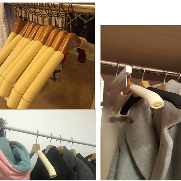 Massivt trä, halkfritt, icke-märkande klädställ för vuxen hemmabruk av svamp. beige pants rack 10pcs