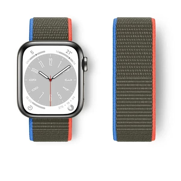Nylon Loop Armband för Apple Watch Armband 44mm 40mm 45mm Ultra2 49mm 41mm Sportarmband iwatch Tillbehör Serie 9 8 se 7 6 5 4 3 3C Olive 75 38mm-40mm-41mm