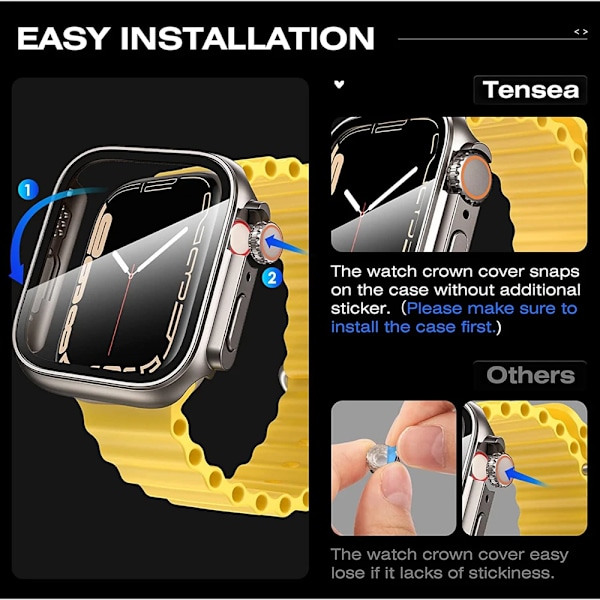 Skal till Apple Watch 46mm 42mm 45mm 40mm 44mm 41mm Skärmskydd PC-skal+Glasfilm Förvandla till Ultra Series 10 9 8 7 6 5 4 SE starlight 46mm Series 10