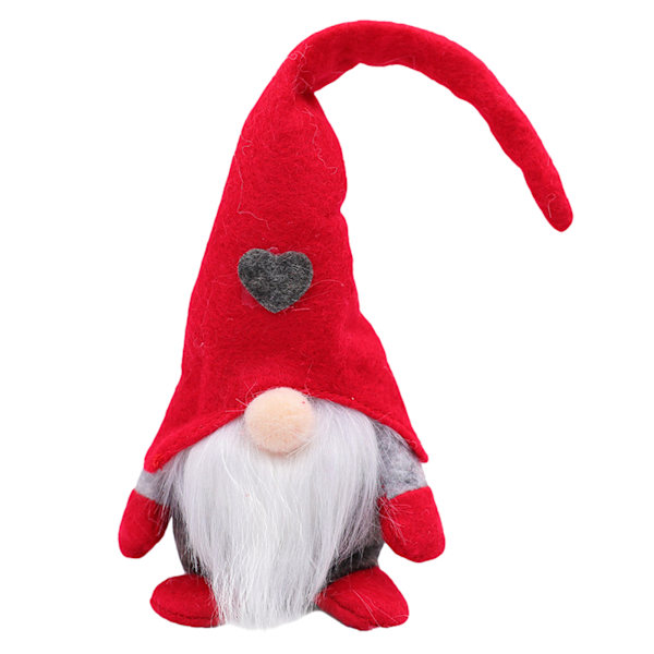 Stående julplyschdocka, söt ansiktslös tomtenprydnad, kreativ julbordsdekoration red female