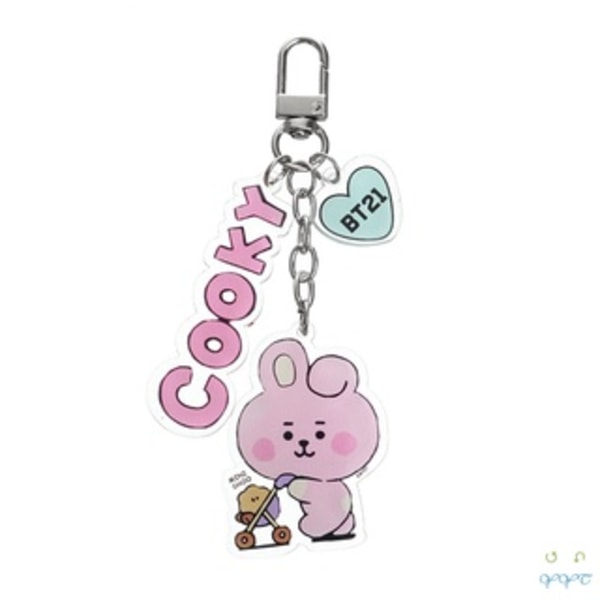 Discareful CHIMMY BTS Akryl nyckelring hängande väska BT21 Nya tillbehör TATA COOKY RJ cooky