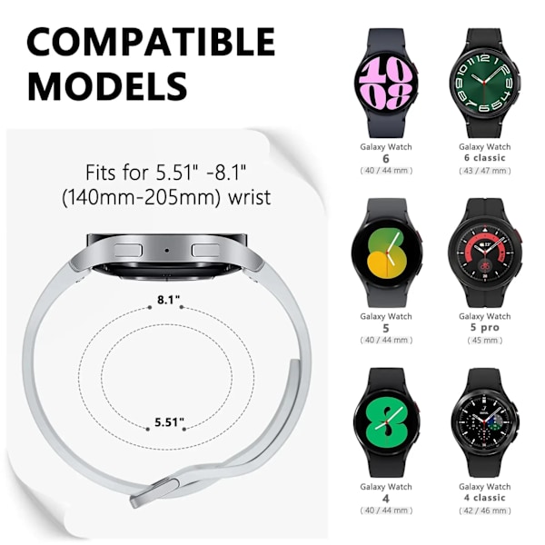 Silikonarmband för Samsung Galaxy Watch 7 6 5 4 44mm 40mm pro 45mm Sport 20mm Klockarmband Armband Galaxy Watch6 Classic 43mm 47mm mint Watch 5 pro 45mm