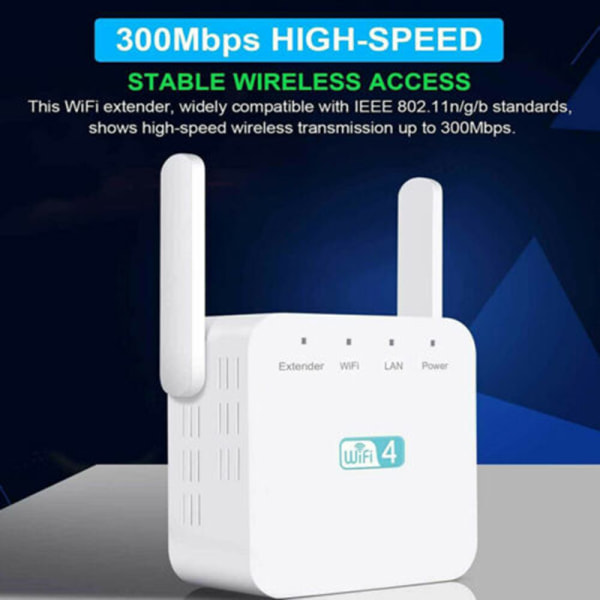2,4Ghz Dual Band WiFi Extender Zen Booster 300M Internet Range Zenbooster Router Signal Booster white au