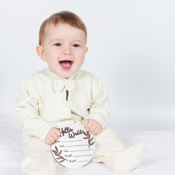 Baby Name Announcement Sign Hello World Newborn-skylt för New Baby Boy och Girl Gifts 10cm