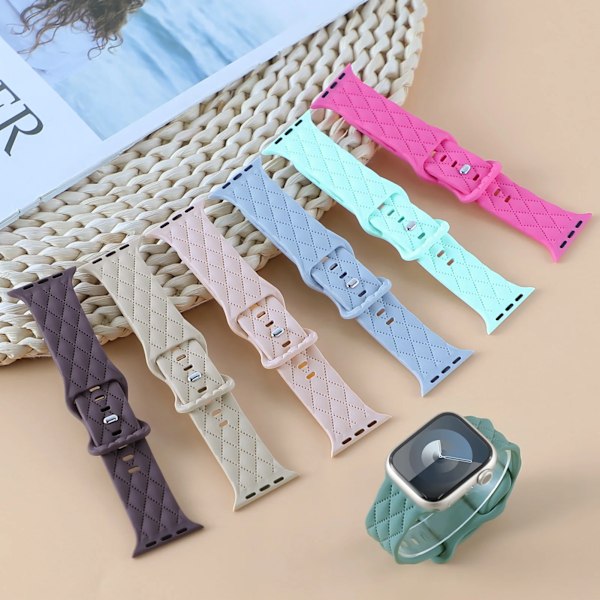 Nytt silikonarmband för Apple Watch Band 41mm 40mm 45mm 44mm 49mm 46mm 42mm armband iwatch ultra 2 series 10 SE 9 8 7 6 5 band clover 42(S10) 41 40 38 mm