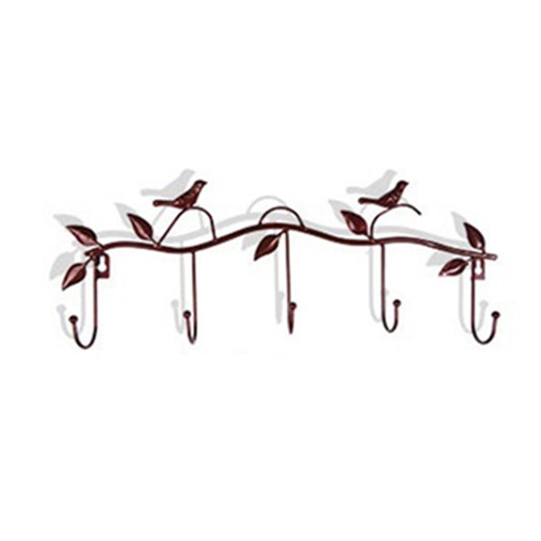 Fåglar Metall Vägghängare och hatthylla Multifunktionsmonterade Krokhängare För brown