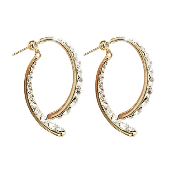 Hoop Stud örhängen för kvinnor Legering Plätering Hoops Geometriska örhängen Xmas Födelsedag Smycken Present gold