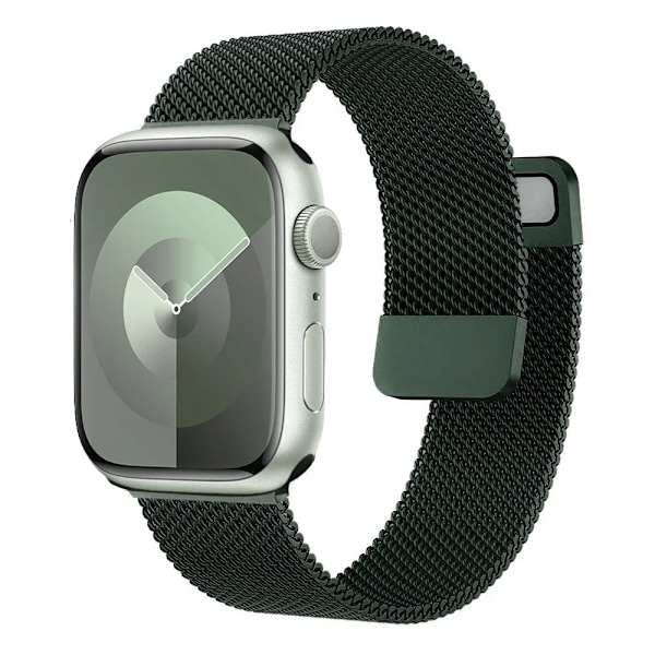 Milanese Armband för Apple Watch 10 46mm 42mm Band Magnetiskt Armband för iWatch Ultra 49mm 9 8 7 6 5 SE 45mm 41mm 44mm 40mm Armband Official green Series 10 42mm